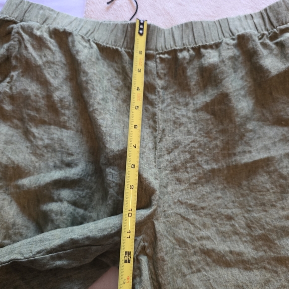 Eileen Fisher Organic Linen Green Pants Size XL - Picture 8 of 12